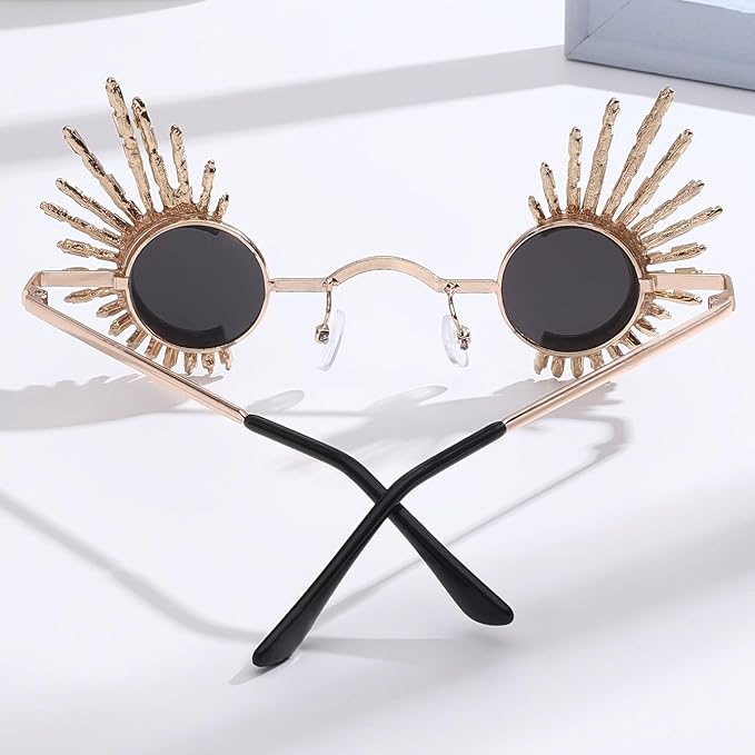 Funky Funny Hawaiian Style Rhinestone Small Sunglasses,Novelty Mixed-Color or Champagne Gold Glasses