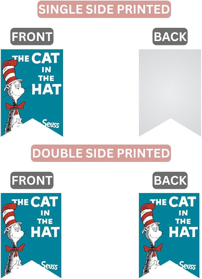 Book Garland – Vintage Book Pages String Decoration – 22 Pieces Perfect for Book Lovers, Kids Room Decor, Themed Parties, Comic Story Party Banner, Home, Library (Print Type, Double-Sided Print)