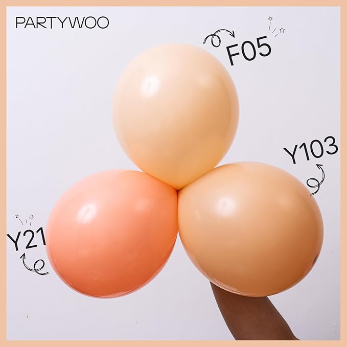 PartyWoo Peach Balloons 50 pcs 5 Inch Small Mini Pastel Light Orange Peachy Pink Latex Balloons for Wedding Baby Shower Gender Reveal Graduation Birthday Party Decorations Peach-Y21