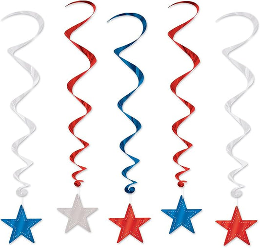 Beistle 5-Pack Star Whirls, 3-Feet