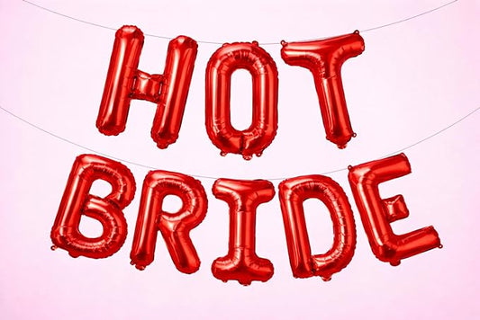 KatchOn, Red Hot Bride Balloons - 16 Inch | Bridal Shower Decorations, Bachelorette Party Favors | Red Bride Balloon for Bride To Be Decorations | Wedding Balloons, Wedding Shower, Bridal Shower Decor