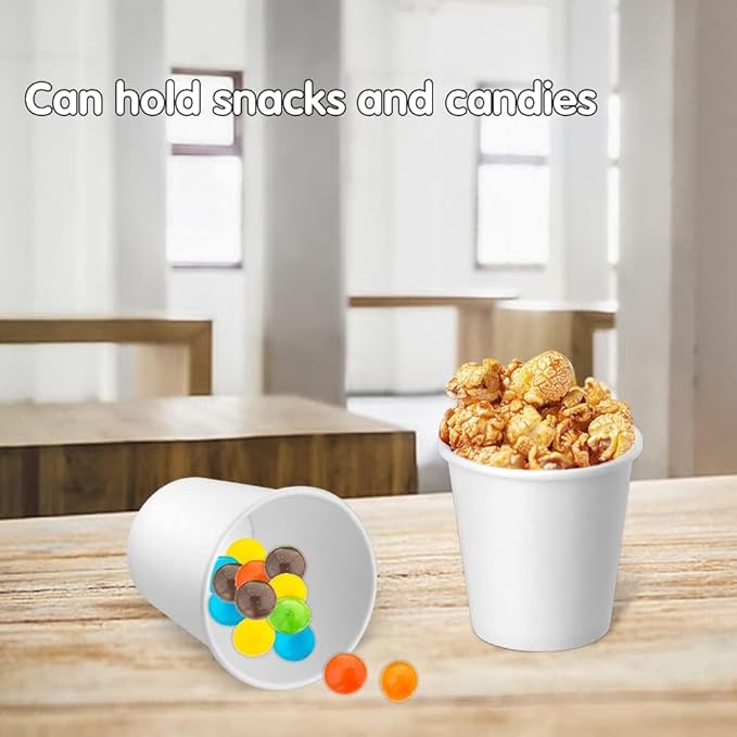 3 oz 100 Pack Disposable Paper Cups, Bathroom Mouthwash Cups, Espresso Disposable Cups for Bathroom, Snack, Espresso, Mouthwash (White)