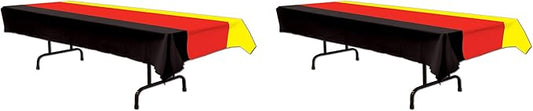 Beistle German Table Covers 2 Piece, 54" x 108", Red/Black/Yellow