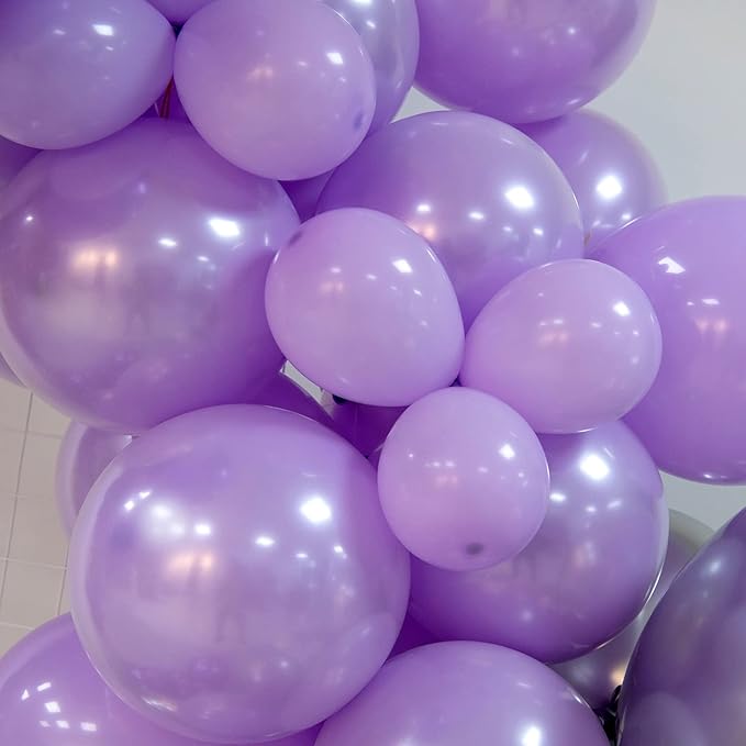 Purple Silver Balloon Garland 127 Pcs 18In 12In 10In 5In Latex Balloons Arch Kit for Halloween Retirement New Year Graduation Birthday Party Decors (Purple Silver)