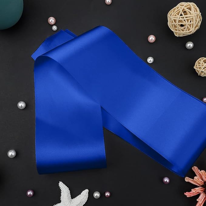 MDOZQ 60 Pcs Satin Sash - Royal Blue, Plain, Bridal Shower Decorations - Sashes For Wedding, Graduation, DIY, Beauty Pageant, Hen Party, Homecoming