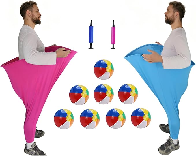 Granny Pants Yard Game – Oversized Stretchy Pants Outdoor Toss Game with Bouncy Balls & Pump, Fun Reunion Party Game for Adults, Perfect for Backyard, Field Day & Team Activities