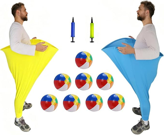 Granny Pants Yard Game – Oversized Stretchy Pants Outdoor Toss Game with Bouncy Balls & Pump, Fun Reunion Party Game for Adults, Perfect for Backyard, Field Day & Team Activities