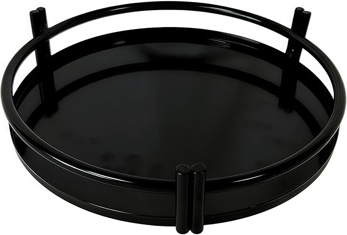 3 Pcs Round Nesting Metal Cake Stands Set 8/10/12 inch Metal Cupcake Display Stands Dessert Trays, Table Decoration Cookie Serving Plates, Suitable for Weddings, Birthdays, Parties, 3 Sizes. (Black)