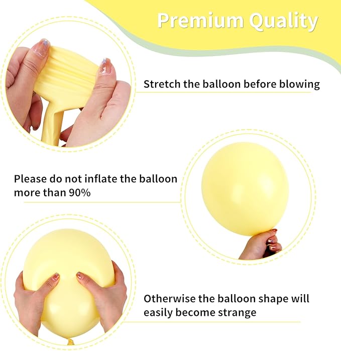RUBFAC Sage Green Dusty Blue Yellow Balloons, Party Balloon Pastel Yellow for Theme Baby Shower Decorations Birthday Wedding Party Supplies, 65pcs 12 Inches