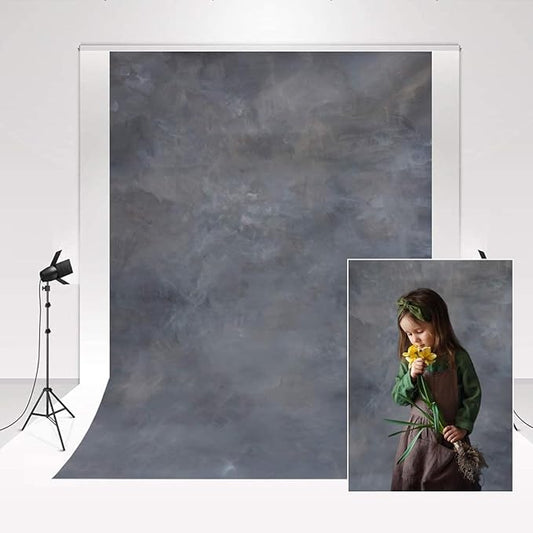 Kate 10x10ft Grey Texture Backdrop Portrait Photography Backdrops for Photographers Microfiber Black Abstract Old Master Photo Backdrop Professional Head Shots