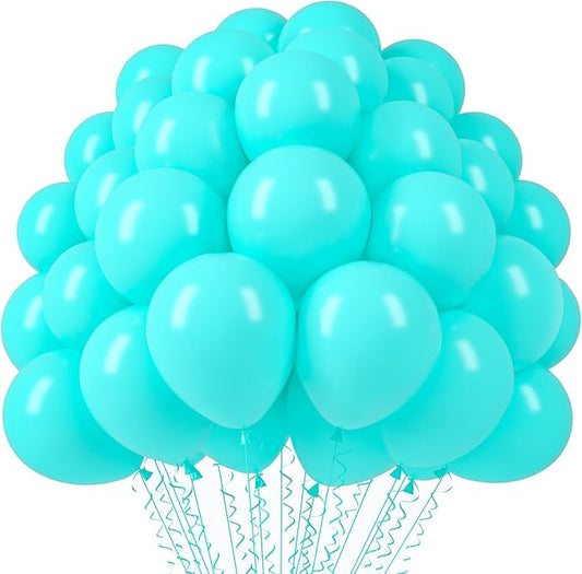 Voircoloria 110pcs Teal Balloons 12inch Turquoise Latex Party Balloons for Graduation, Wedding, Birthday, Bridal Shower, Baby Shower, Anniversary Party Decorations