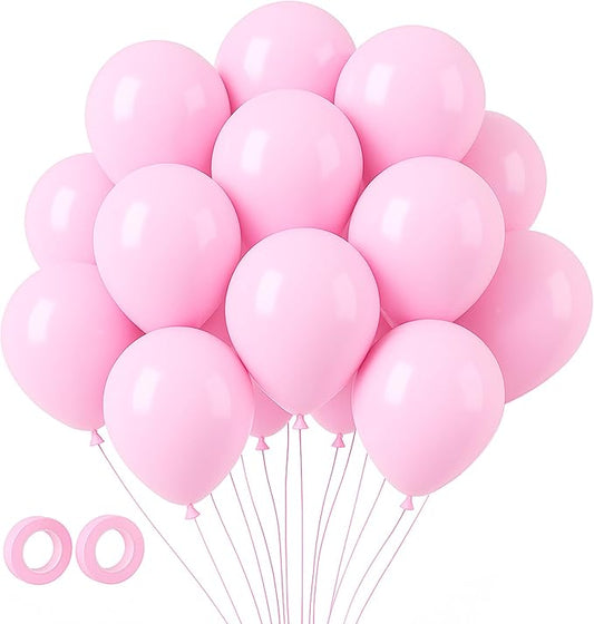 Voircoloria 105pcs Pink Balloons 12inch Party Latex Balloons for Boys Girls Birthday Baby Shower Gender Reveal Wedding Sunflower Party Decorations