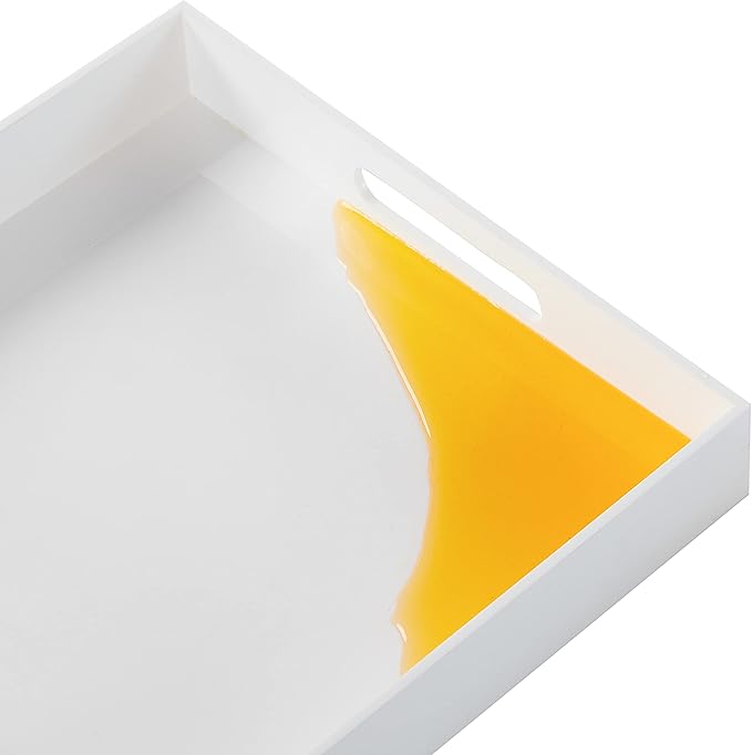 Acrylic Tray with Embedded Handle, 10x15 Inch, White