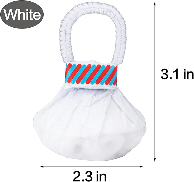 Confetti Poppers, 20 Pack Plastic No Mess Streamers, Party Poppers for Birthday,Wedding,Celebrations,Graduation Party (White, 20 Pack)