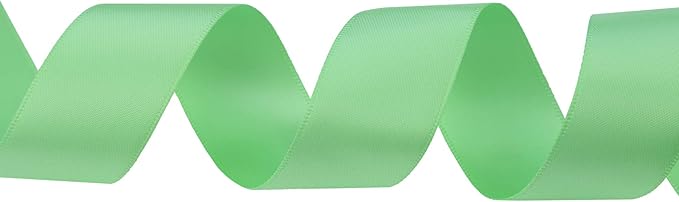 ITIsparkle 1" Inch Double Faced Satin Ribbon 50 Yards-Roll Set for Gift Wrapping Scrap Books Party Favor Hair Braids Baby Shower Decoration Floral Arrangement Craft Supplies, Mint Ribbon
