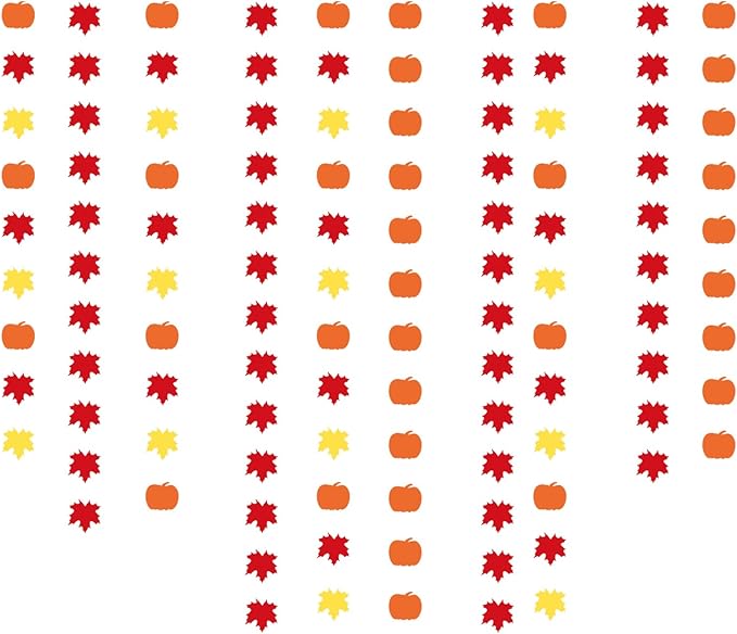 Fall-Autumn Leaves-Pumpkin Party-Decorations Streamers Garland - 5pcs Orange Baby Shower Birthday Maple Leaf Hanging Paper Banner,Harvest Friendsgiving Room Decor Banners Lasting Surprise