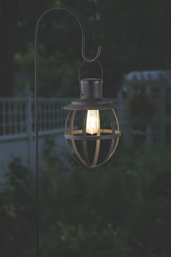 Xodus Innovations BL840-2 Battery Powered Outdoor 11.5 inch Decorative LED Metal Hanging Lantern with Your Choice of 4, 6 or 8 Hour Automatic Timer, Black…
