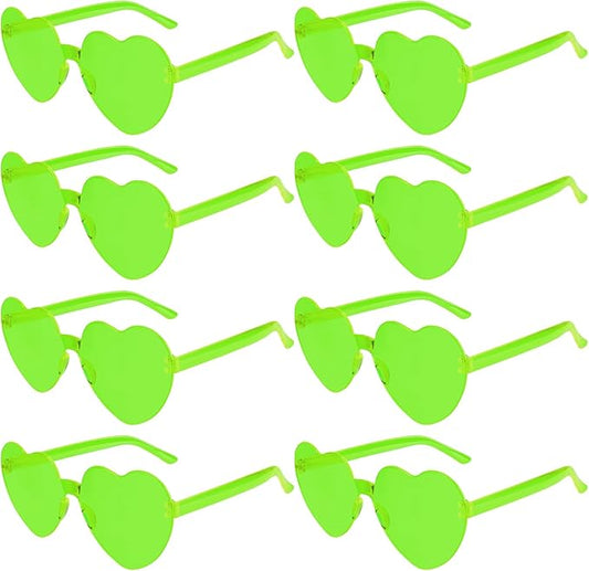 PLULON Heart Sunglasses for Women 5/12/25 Pcs, Heart Glasses Valentine Day Rimless Shaped Candy Color Fun Glasses Party Favor