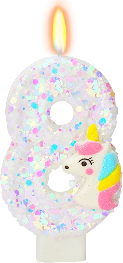 Cake Decorations- Number 8 Candle, Birthday Candles for Cake, Birthday Party Supplies, Birthday Cake Topper, Cartoon Theme Party Favors