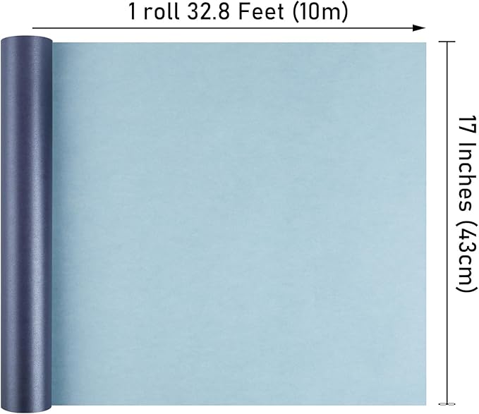 NESCCI Dark Blue Matte Wrapping Paper,Solid Color Pearly-Lustre Paper,Gift Wrapping Paper,Perfect for Wedding,Valentine's Day,Birthday, Christmas,Baby Shower,DIY Bouquet (17 Inches X 32.8 Feet)