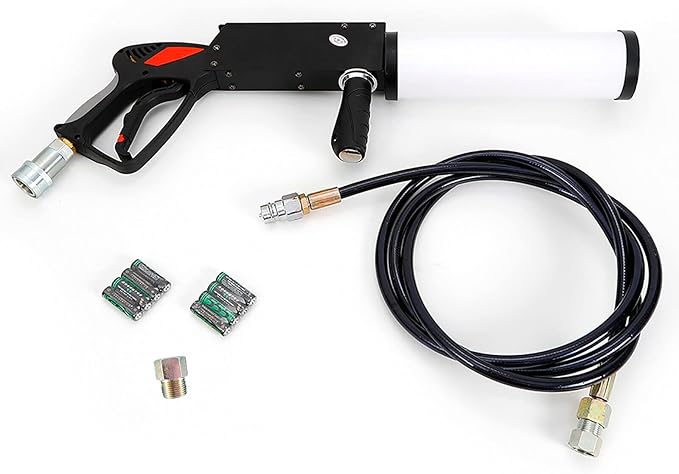 CO2 Cannon Gun DJ LED RGB Mixed CO2 Fog Gun Color-Changing Handheld Cryo Jet CO2 Machine with 10ft Gas Hose for Stage Effect, Concert, Party, Nightclub, Wedding, Theater