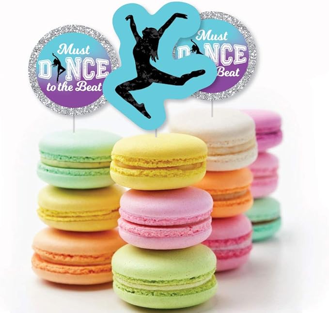 Big Dot of Happiness Must Dance to the Beat - Dance - Dessert Cupcake Toppers - Birthday Party or Dance Party Clear Treat Picks - Set of 24