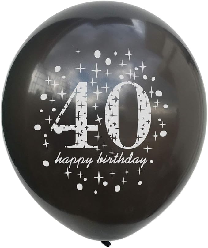 SHUNTAI 40th Birthday Balloons Black and Gold 40 Birthday Decorations for Men Women Latex Confetti Balloon 40 Years Old Theme Birthday Party Supplies 15 Pack 12 Inch(40 balloons for birthday party)