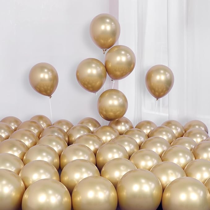 Emerald Green Gold Balloons Arch Garland Kit, 134pcs Dark Green,White,Chrome Gold Balloons for Birthday Baby Shower Wedding Anniversary Jungle Safari Wild One Animal Party Decorations