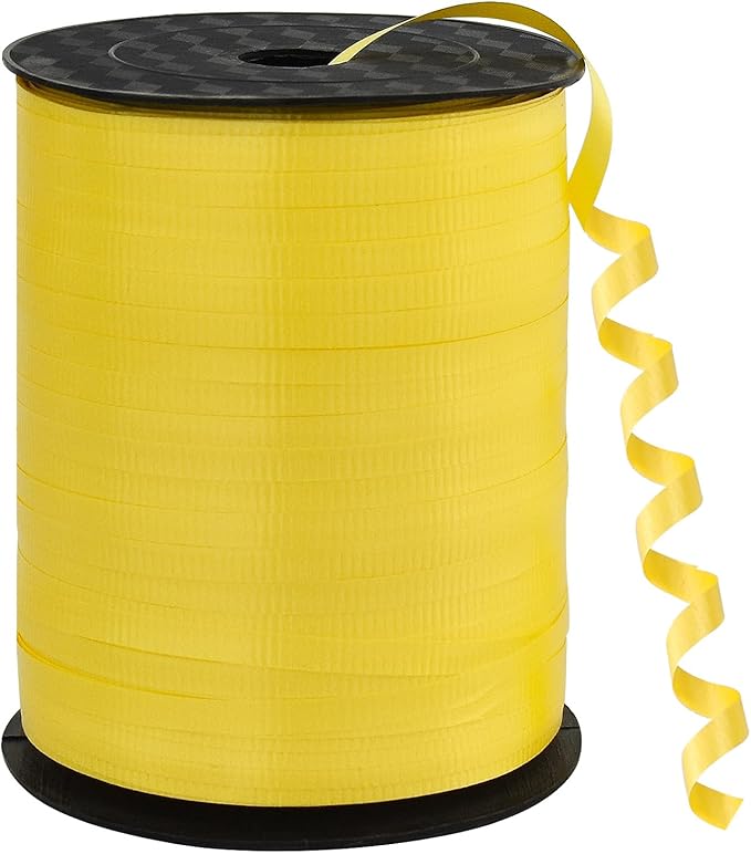 BEISHIDA 500 Yards Matte Yellow Curling Ribbon Balloon String Crimped Ribbons for Gift Wrapping Ribbon for Birthday Halloween Party Decoration Festival Art Craft Christmas Gift Wraps
