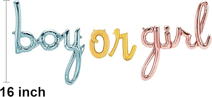 Boy Or Girl Balloon Banner Gender Reveal Balloons Gender Reveal Party Supplies Decorations Sign Ideas, 25 Inch