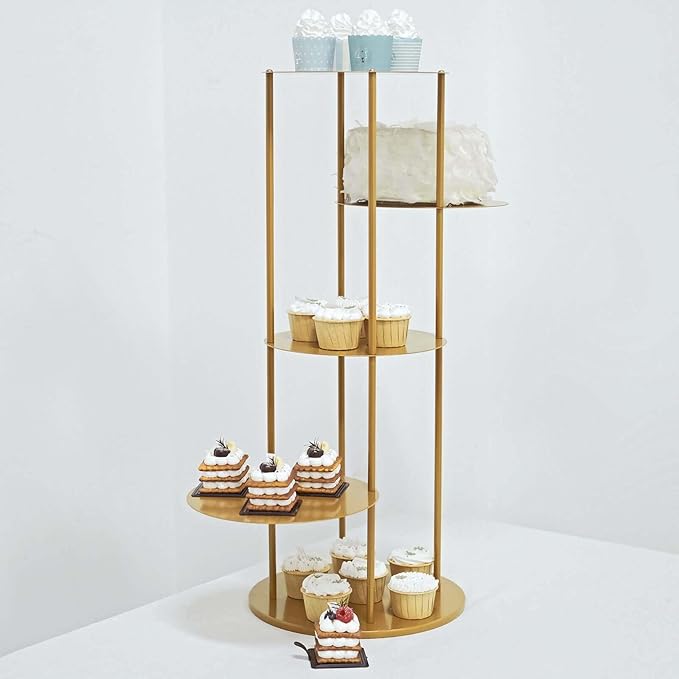 Efavormart 2 Sets of Large Metallic Gold Bird Cage Wedding Centerpiece Table Party Decor All Occasions - 9",13" Tall