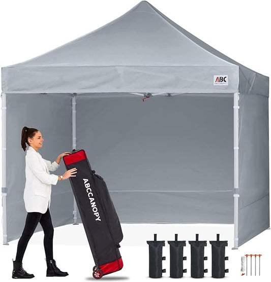 ABCCANOPY Easy Pop Up Canopy Tent with Sidewalls Commercial -Series, Gray