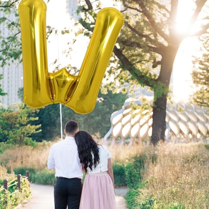 TONIFUL 40 Inch Large Gold Letter Balloons, Helium-Filled Foil Mylar Big Balloons for 2026 New Year Eve Graduation Wedding Baby Shower Birthday Party Anniversary Decorations