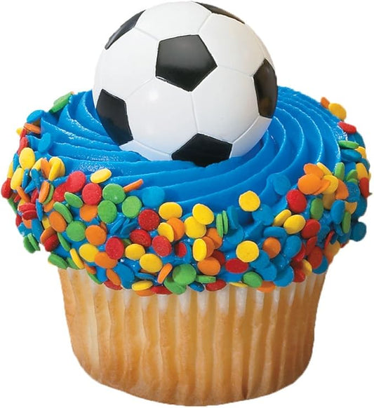DecoPac 3D Soccer Ball Cupcake Rings 12 Count