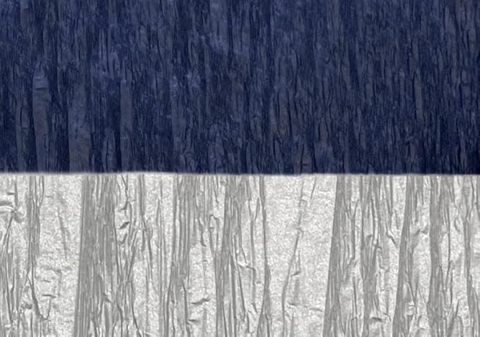 K-Kraft USA-Made Hanging Decorative Crepe Paper Streamers for Birthday, Party, Holiday, School, Wedding, Shower, or Graduation (1 Navy + 1 Silver Metallic)