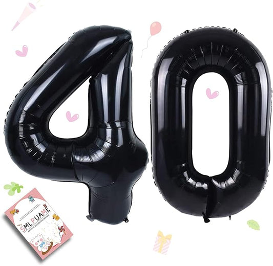 40 inch Number Balloon 0-9 Black Large Number 40 Balloons,Digital Balloons for Birthday Party Celebration Decorations Supplies, Helium Foil Number Balloons for Wedding Anniversary