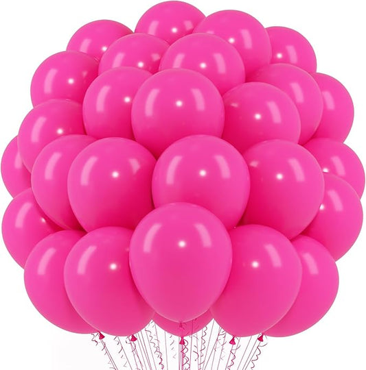 Voircoloria Hot Pink Balloons, 66pack 12inch Dark Pink Latex Party Balloons for Wedding, Birthday, Graduation, Bridal Shower, Baby Shower, Gender Reveal, Anniversary, Anniversary Party Decorations