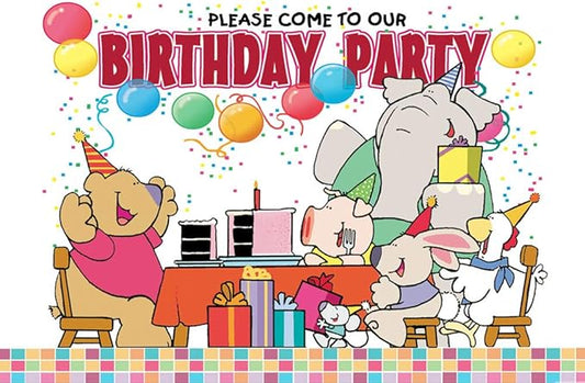 Kids Party Invitation - 4" x 6" Fill In Birthday Party Invitation Postcards - 25 Party Invites