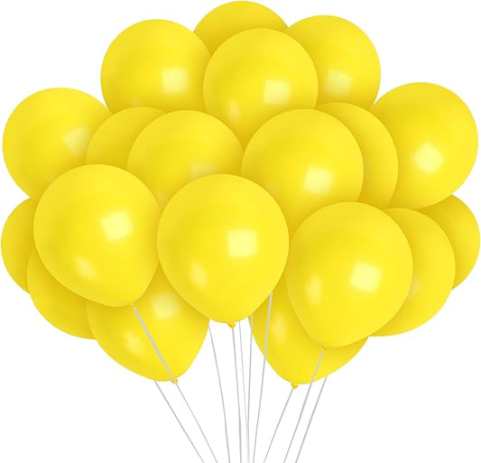 Treasures Gifted Solid Mustard Yellow Balloons - Opaque Light Yellow Bulk - Neon 12 Inch Matte Balloons - Big Latex 72 Pack