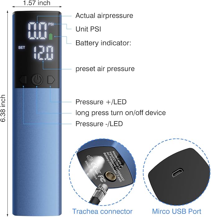 Electric Ball Pump,Smart Air Pump Portable Fast Inflation Accurate Pressure Gauge and Digital LCD Display for All Sport Balls Basketball Football Volleyball Balloon Swim Ring(2Pin & 1Nozzle & 1Spout)