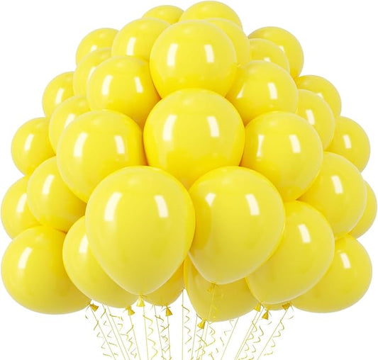Voircoloria 110pcs Yellow Balloons 12inch Yellow Latex Party Balloons for Graduation, Wedding, Birthday, Gender Reveal, Baby Shower, Anniversary, Sunflower and Honeybee Theme Party Decorations