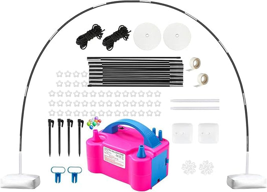 Voircoloria Balloon Arch Kit with Balloon Pump Electric, Improved Balloon Arch Stand with Base for Birthday Gender Reveal Baby Shower Balloons Party Decorations