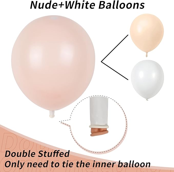 Purple Pink Balloon Garland Arch Kit Nude White Double Stuffed Balloons Cream Blush White Sand Latex Balloons Peach Pastel Light Purple Dusty Pink Balloon Birthday Party Decoration Boho Wedding