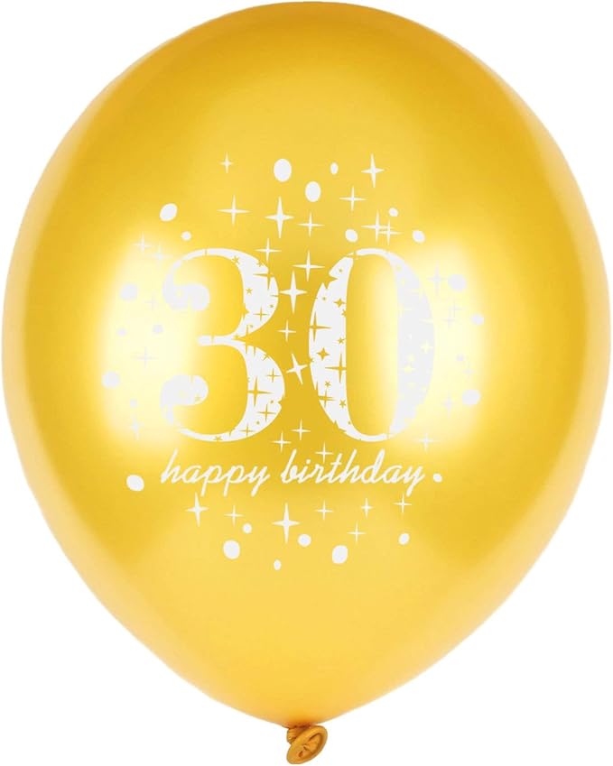 SHUNTAI 30th birthday balloons for Him Her Gold and Black 30th Birthday Decorations Latex Gold Confetti Balloon 30 Years Old Anniversary Theme Happy Birthday Party Supplies 15 Pack 12 inch