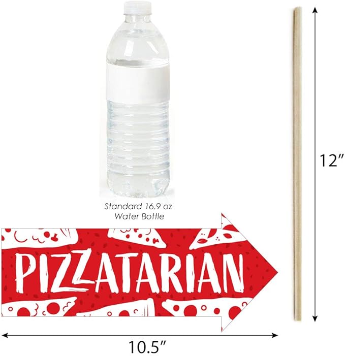 Big Dot of Happiness Funny Pizza Party Time - Baby Shower or Birthday Photo Booth Kit - 10 Piece