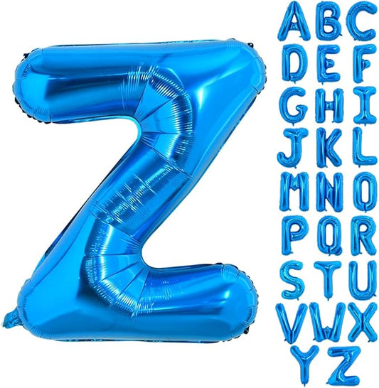 TONIFUL 40 Inch Large Blue Letter Z Balloons Giant Alphabet Letter Balloons,Foil Mylar Big Balloons for 2026 Graduation Birthday Party Anniversary New Year Graduation Supplies Decorations