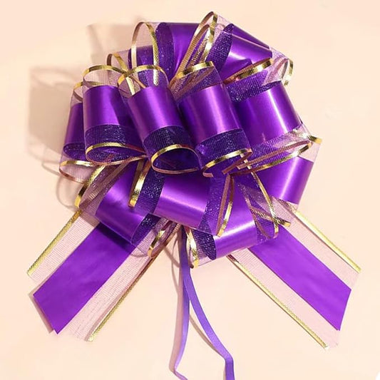 6PCS Large Purple Bows,Phnom Penh Gift Wrap Pull Bows,for Gift Basket,Christmas,Valentine's Day,Birthday,Anniversary,Wedding,Flower Shop Packaging (Purple)