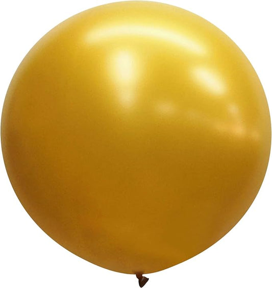 36 Inch Giant Latex Balloons, Pearl Gold Round Balloons for Birthdays Weddings Receptions Festival Party Decoration, Pack of 10 Pcs