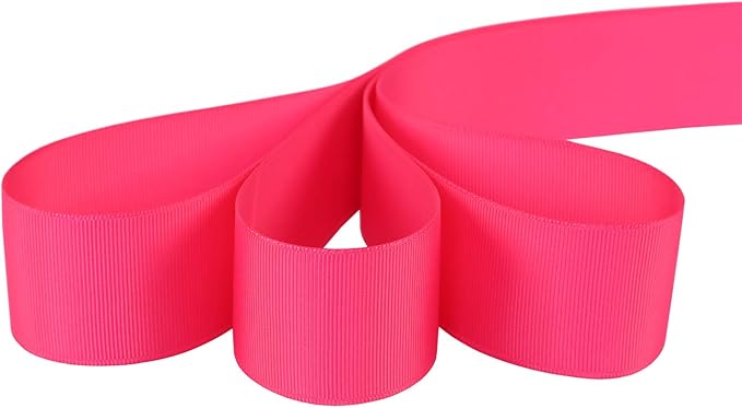 Ribbonitlux 1.5" Wide Solid Grosgrain Ribbon 25 Yards (176-Fuchsia）, Set for Gift Wrapping, Party Decor, Sewing Applications, Wedding and Craft