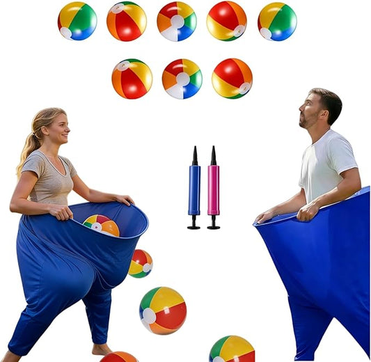 Granny Pants Yard Game Set, Oversized Giant Pants Outdoor Party Game with Bouncy Balls & Air Pump, Ultimate Backyard Games for Family Reunion, Carnival & Friends Gathering